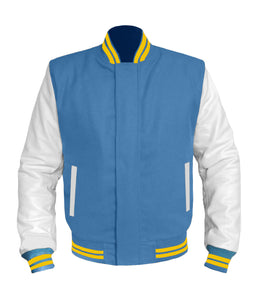 Original American Varsity White Leather Sleeve Letterman College Baseball Kid Wool Jackets #WSL-YSTR-BZ