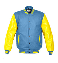 Load image into Gallery viewer, Superb Genuine Yellow Leather Sleeve Letterman College Varsity Men Wool Jackets #YSL-YSTR-BB