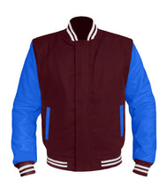 Load image into Gallery viewer, Original American Varsity Blue Leather Sleeve Letterman College Baseball Women Wool Jackets #BLSL-WSTR-BZ