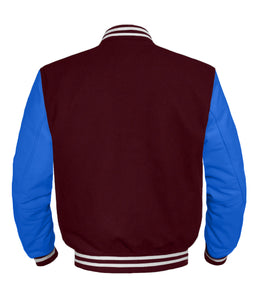 Original American Varsity Blue Leather Sleeve Letterman College Baseball Men Wool Jackets #BLSL-WSTR-BZ