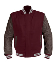 Load image into Gallery viewer, Original American Varsity Dark Brown Leather Sleeve Letterman College Baseball Men Wool Jackets #DBRSL-GYSTR-BZ