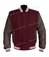 Load image into Gallery viewer, Original American Varsity Dark Brown Leather Sleeve Letterman College Baseball Women Wool Jackets #DBRSL-WSTR-BZ