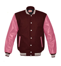 Load image into Gallery viewer, Superb Genuine Pink Leather Sleeve Letterman College Varsity Women Wool Jackets #PKSL-WSTR-WB