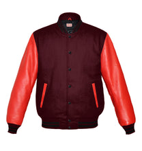 Load image into Gallery viewer, Original American Varsity Real Red Leather Letterman College Baseball Men Wool Jackets #RSL-BSTR-BB