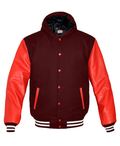 Superb Red Leather Sleeve Original American Varsity Letterman College Baseball Men Wool Jackets #RSL-WSTR-RB-H