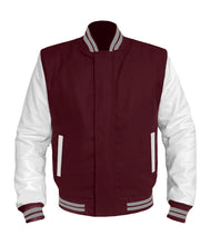 Load image into Gallery viewer, Original American Varsity White Leather Sleeve Letterman College Baseball Women Wool Jackets #WSL-GYSTR-BZ