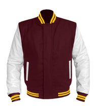 Load image into Gallery viewer, Original American Varsity White Leather Sleeve Letterman College Baseball Men Wool Jackets #WSL-YSTR-BZ