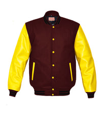 Load image into Gallery viewer, Superb Genuine Yellow Leather Sleeve Letterman College Varsity Kid Wool Jackets #YSL-BSTR-YB