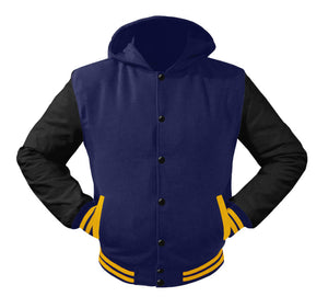 Superb Leather Sleeve Original American Varsity Letterman College Baseball Women Wool Hoodie Jackets #BSL-YSTR-BB-H