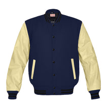 Load image into Gallery viewer, Original American Varsity Cream Leather Sleeve Letterman College Baseball Men Wool Jackets #CRSL-BSTR-BB
