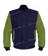 Load image into Gallery viewer, Original American Varsity Green Leather Sleeve Letterman College Baseball Women Wool Jackets #GRSL-BSTR-BZ