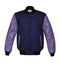 Load image into Gallery viewer, Original American Varsity Real Purple Leather Letterman College Baseball Kid Wool Jackets #PRSL-BSTR-BB-Bband