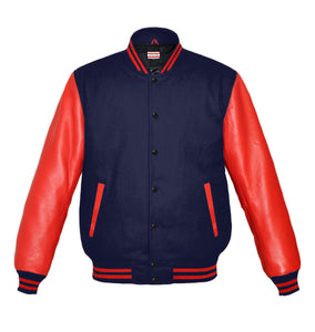 Original American Varsity Real Red Leather Letterman College Baseball Kid Wool Jackets #RSL-RSTR-BB