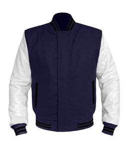 Original American Varsity White Leather Sleeve Letterman College Baseball Men Wool Jackets #WSL-BSTR-BZ