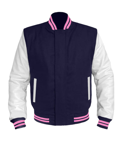 Original American Varsity White Leather Sleeve Letterman College Baseball Men Wool Jackets #WSL-PKSTR-BZ
