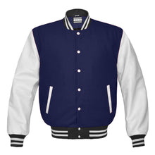 Load image into Gallery viewer, Superb Genuine White Leather Sleeve Letterman College Varsity Women Wool Jackets #WSL-WSTR-BBAND