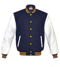 Load image into Gallery viewer, Superb Genuine White Leather Sleeve Letterman College Varsity Kid Wool Jackets #WSL-YSTR-YB