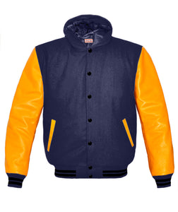 Superb Genuine Yellow Leather Sleeve Letterman College Varsity Women Wool Jackets #YSL-BSTR-BB-H