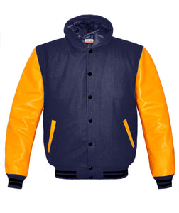 Superb Genuine Yellow Leather Sleeve Letterman College Varsity Kid Wool Jackets #YSL-BSTR-BB-H