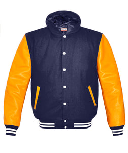 Superb Genuine Yellow Leather Sleeve Letterman College Varsity Women Wool Jackets #YSL-WSTR-WB-H