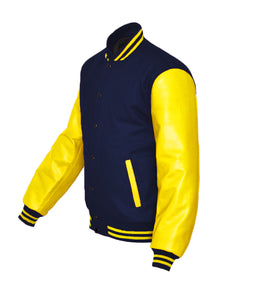 Superb Genuine Yellow Leather Sleeve Letterman College Varsity Men Wool Jackets #YSL-YSTR-BB