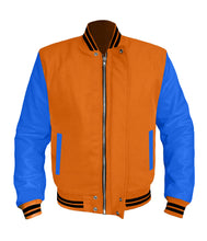 Load image into Gallery viewer, Original American Varsity Blue Leather Sleeve Letterman College Baseball Men Wool Jackets #BLSL-BSTR-BZ