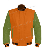 Load image into Gallery viewer, Original American Varsity Green Leather Sleeve Letterman College Baseball Women Wool Jackets #GRSL-BSTR-BZ