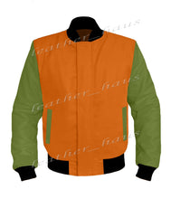 Load image into Gallery viewer, Original American Varsity Green Leather Sleeve Letterman College Baseball Kid Wool Jackets #GRSL-BBAND-BZ