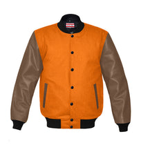 Load image into Gallery viewer, Original American Varsity Light Brown Leather Sleeve Letterman College Baseball Women Wool Jackets #LBRSL-BSTR-BB-BBAND