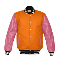 Load image into Gallery viewer, Original American Varsity Real Pink Leather Letterman College Baseball Men Wool Jackets #PKSL-WSTR-WB-BBand