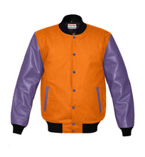 Load image into Gallery viewer, Original American Varsity Real Purple Leather Letterman College Baseball Men Wool Jackets #PRSL-BSTR-PRB-Bband