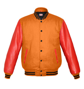 Original American Varsity Real Red Leather Letterman College Baseball Kid Wool Jackets #RSL-BSTR-BB