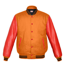 Load image into Gallery viewer, Original American Varsity Real Red Leather Letterman College Baseball Women Wool Jackets #RSL-BSTR-RB