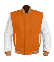 Load image into Gallery viewer, Original American Varsity White Leather Sleeve Letterman College Baseball Men Wool Jackets #WSL-GYSTR-BZ