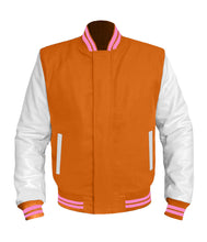 Load image into Gallery viewer, Original American Varsity White Leather Sleeve Letterman College Baseball Kid Wool Jackets #WSL-PKSTR-BZ