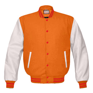 Superb Genuine White Leather Sleeve Letterman College Varsity Kid Wool Jackets #WSL-RSTR-RB