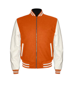 Original American Varsity Real White Leather Letterman College Baseball Kid Wool Jackets #WSL-WSTR-ZIP