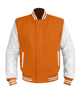 Original American Varsity White Leather Sleeve Letterman College Baseball Men Wool Jackets #WSL-WSTR-BZ