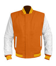 Load image into Gallery viewer, Original American Varsity White Leather Sleeve Letterman College Baseball Men Wool Jackets #WSL-YSTR-BZ