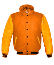 Load image into Gallery viewer, Superb Genuine Yellow Leather Sleeve Letterman College Varsity Women Wool Jackets #YSL-BSTR-BB-H