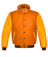 Load image into Gallery viewer, Superb Genuine Yellow Leather Sleeve Letterman College Varsity Men Wool Jackets #YSL-BSTR-BB-H