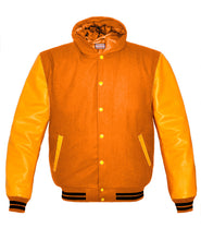 Load image into Gallery viewer, Superb Genuine Yellow Leather Sleeve Letterman College Varsity Women Wool Jackets #YSL-BSTR-YB-H