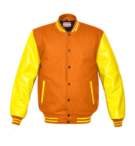 Superb Genuine Yellow Leather Sleeve Letterman College Varsity Kid Wool Jackets #YSL-YSTR-BB