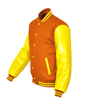 Load image into Gallery viewer, Superb Genuine Yellow Leather Sleeve Letterman College Varsity Men Wool Jackets #YSL-YSTR-YB