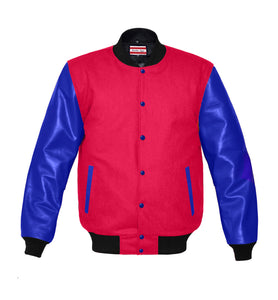 Original American Varsity Real Blue Leather Letterman College Baseball Kid Wool Jackets #BLSL-BLB-BBand