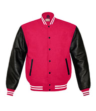 Load image into Gallery viewer, Superb Genuine Black Leather Sleeve Letterman College Varsity Kid Wool Jackets #BSL-WSTR-BB