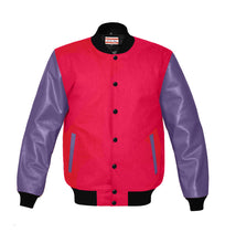 Load image into Gallery viewer, Original American Varsity Real Purple Leather Letterman College Baseball Women Wool Jackets #PRSL-BSTR-BB-Bband