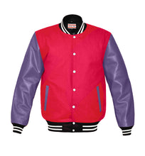 Load image into Gallery viewer, Original American Varsity Real Purple Leather Letterman College Baseball Men Wool Jackets #PRSL-WSTR-WB-BBand