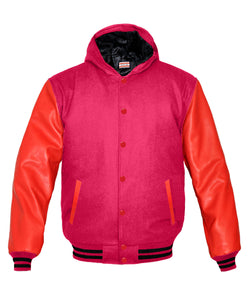 Superb Red Leather Sleeve Original American Varsity Letterman College Baseball Women Wool Jackets #RSL-BSTR-RB-H