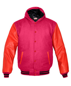 Superb Red Leather Sleeve Original American Varsity Letterman College Baseball Men Wool Jackets #RSL-BSTR-RB-H